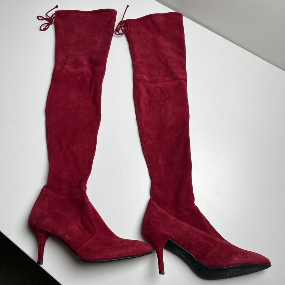 Stuart Weitzman Scarlet Suede Tiemodel Over-the-knee Boots